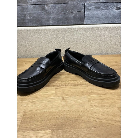 Zara Chunky Platform Loafer shoes Size 3.4 EU 35 Black slip on - Picture 3 of 9
